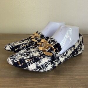 Steve Madden‎ Womens 8.5M Famed Tweed Slip On Pointy Toe Loafers Flats Shoes